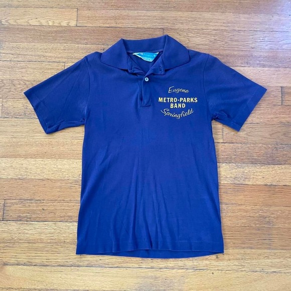 Champion Other - VTG 70s Champion Blue Bar‎ Eugene Springfield Metro Parks Band polo tshirt S USA